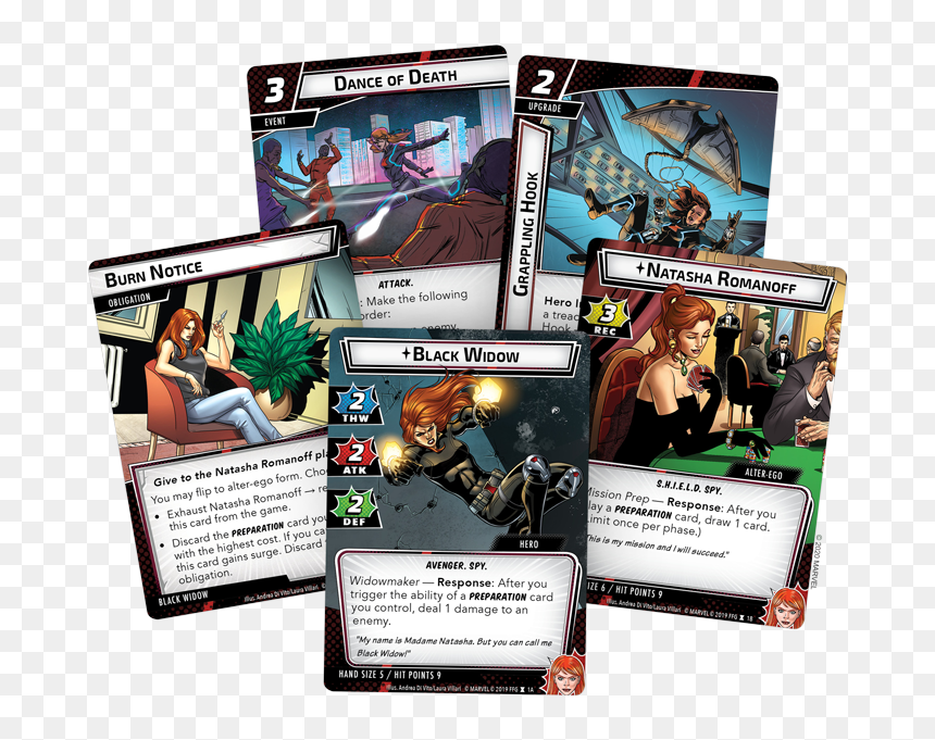 Marvel Champions Lcg Black Widow Hero Pack, HD Png Download - black widow comic png