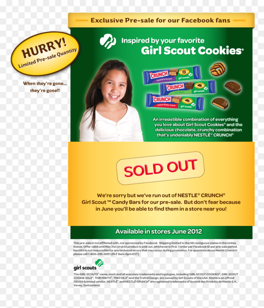 Nestle Girl Scout Cookie Candy Bar - Girl Scouts Of The Usa, HD Png Download - girl scout cookies png