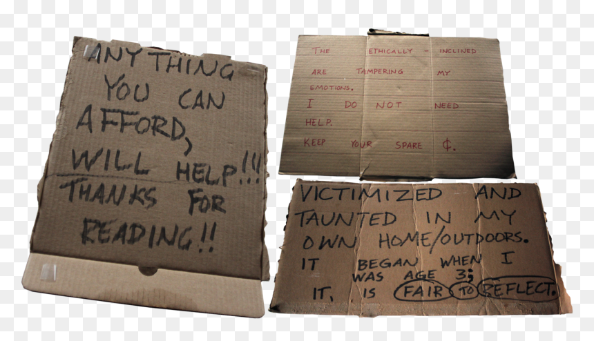All It Takes Is A Cardboard Sign And People Will Be - Paper, HD Png Download - cardboard sign png