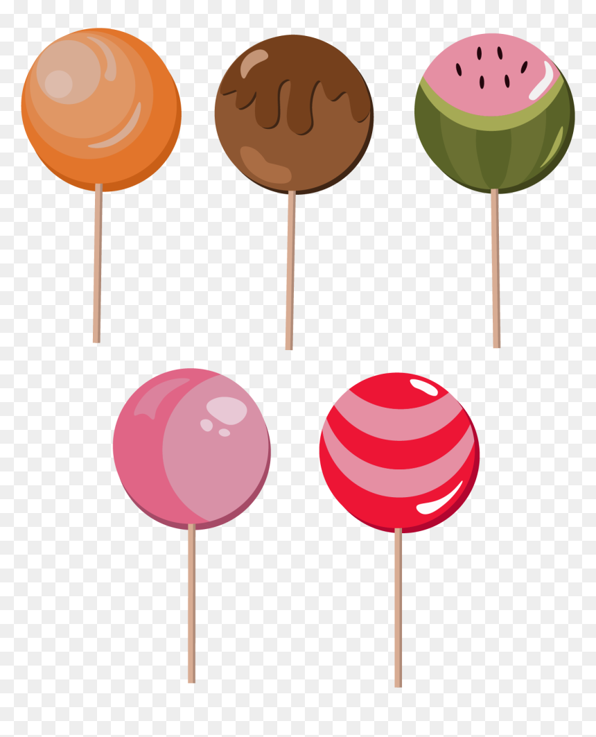 Candy Lollipops Apple Clip Art Vector Hand - Lollipop, HD Png Download - candy apple png