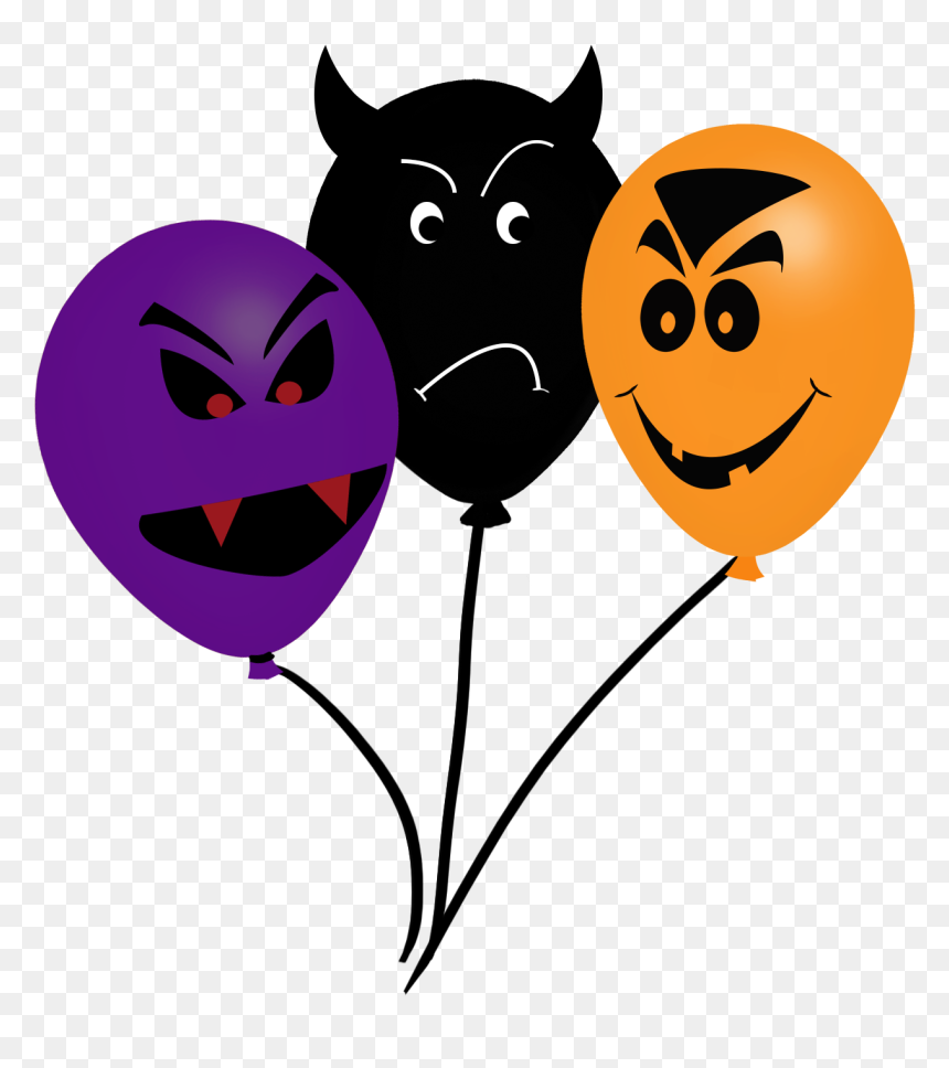Bunch Of Balloons For Halloween - Cartoon, HD Png Download - orange balloons png