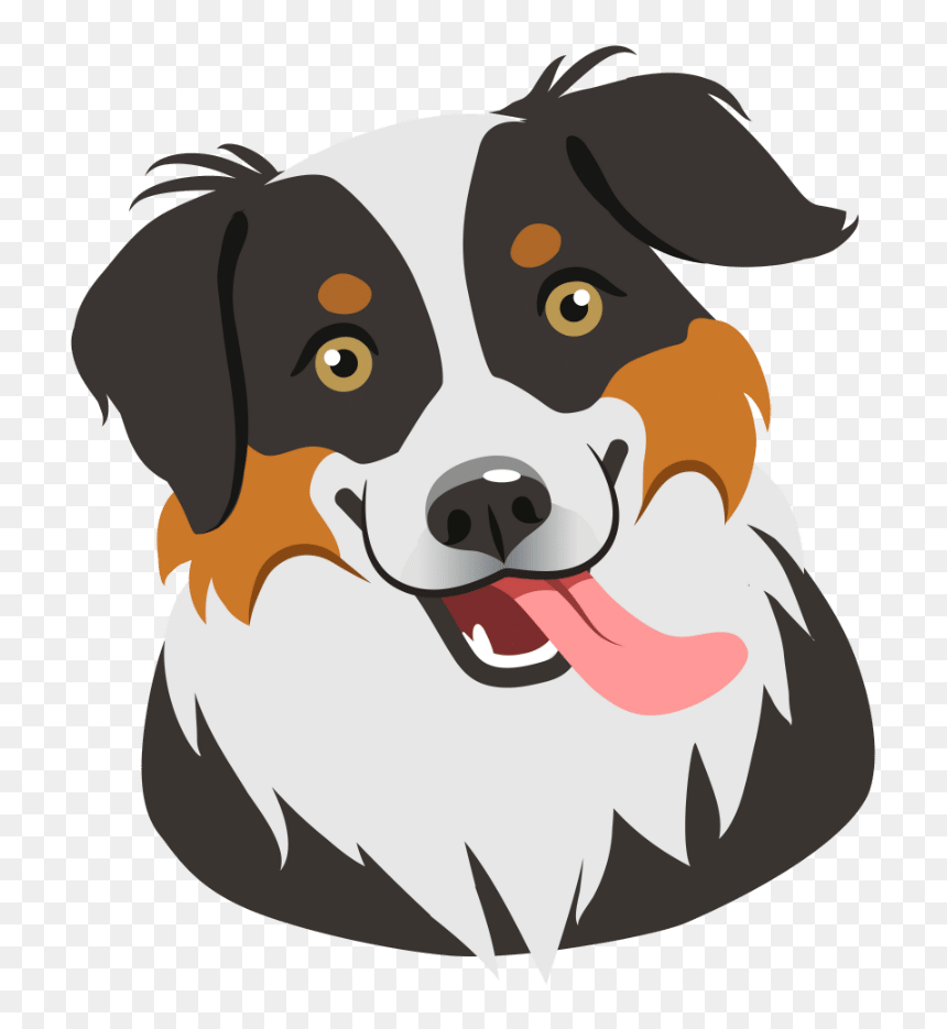 Australian Shepherd Dogs Illustration, HD Png Download - dog barking png
