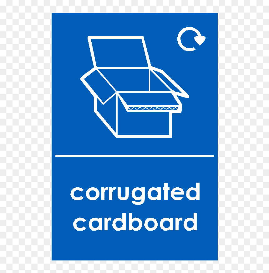 Corrugated Cardboard Waste Recycling Signs - Waste Sign Of Light, HD Png Download - cardboard sign png
