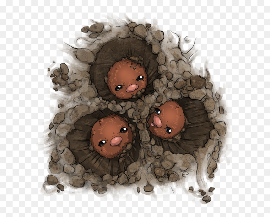 Dugtrio Used Dig By Scowlingelf, HD Png Download - dugtrio png