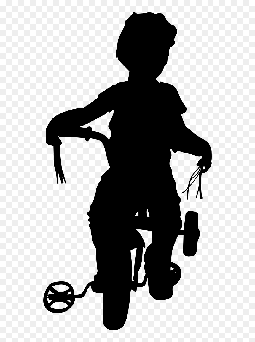 K#on Bike Silhouette 6 - Silhouette, HD Png Download - kid silhouette png