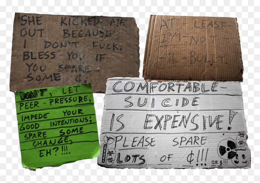 All It Takes Is A Cardboard Sign And People Will Be - Handwriting, HD Png Download - cardboard sign png