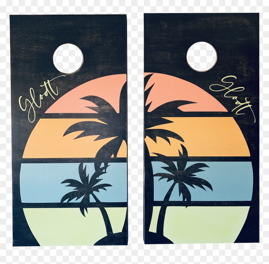 Palm Trees In Sunset Svg, HD Png Download - cornhole png