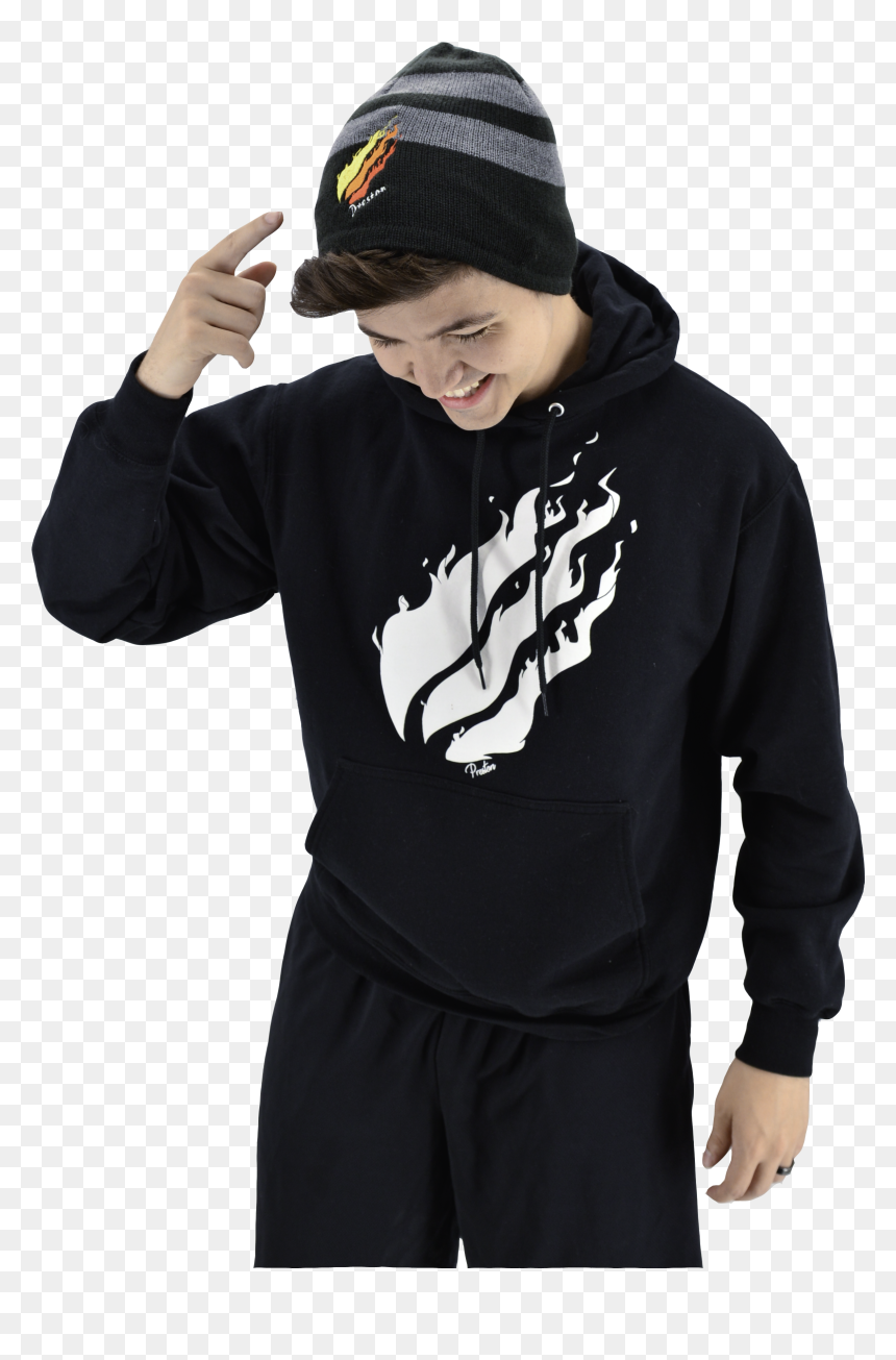 Hoodie, HD Png Download - black flames png