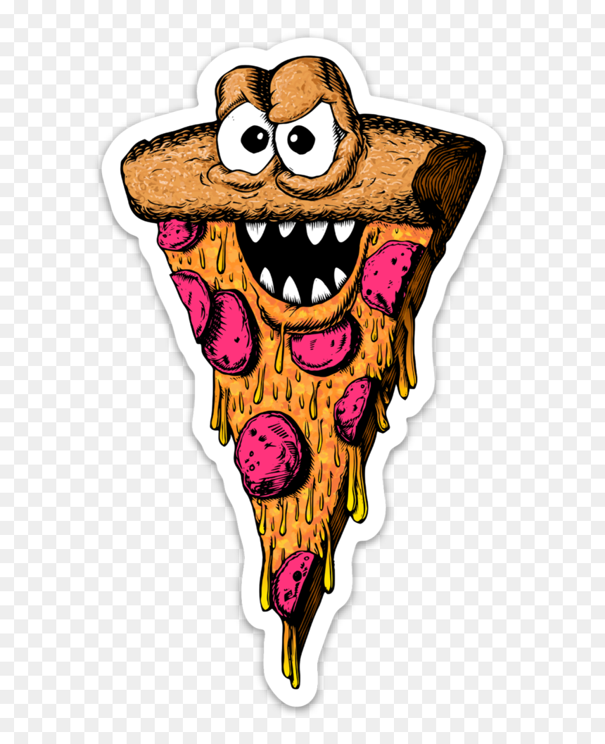 Image Of Pizza Monster Sticker - Пицца Монстр, HD Png Download - cartoon pizza png