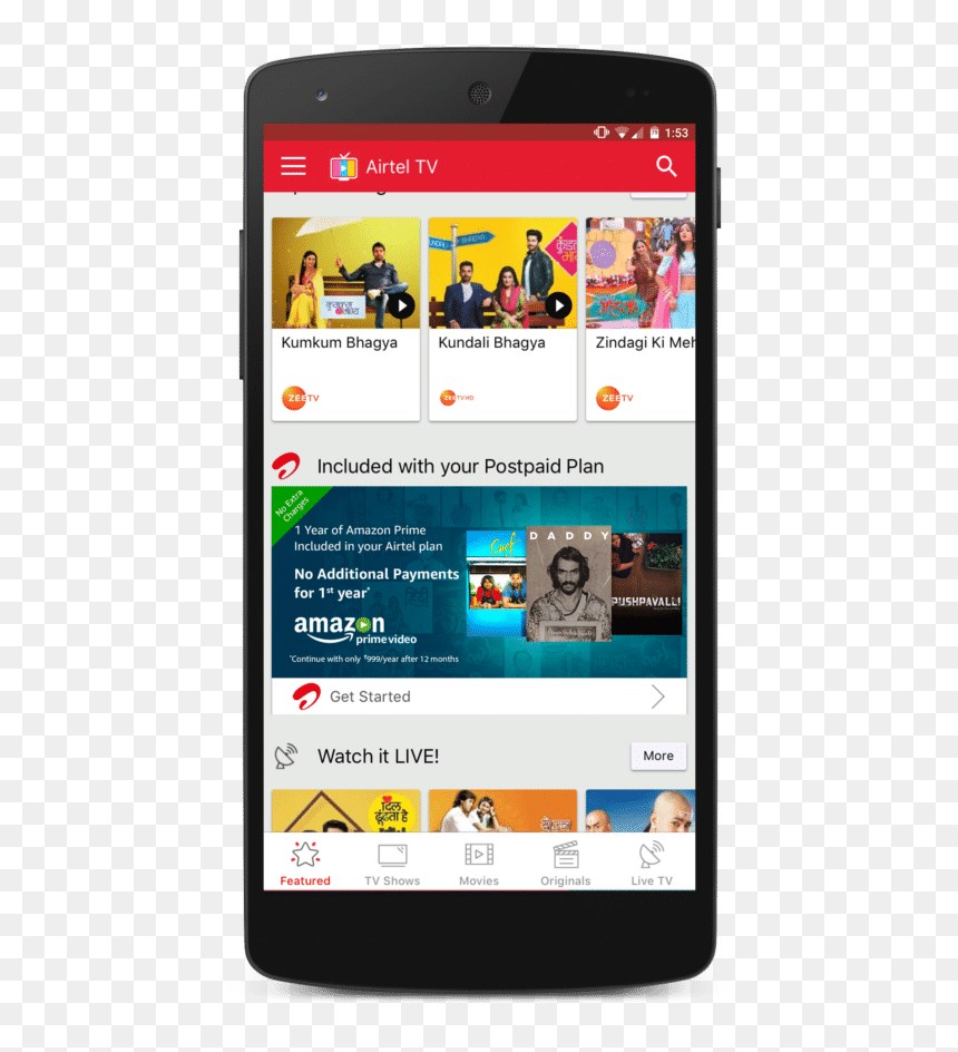 Airtel Amazon Prime - Smartphone, HD Png Download - amazon video png