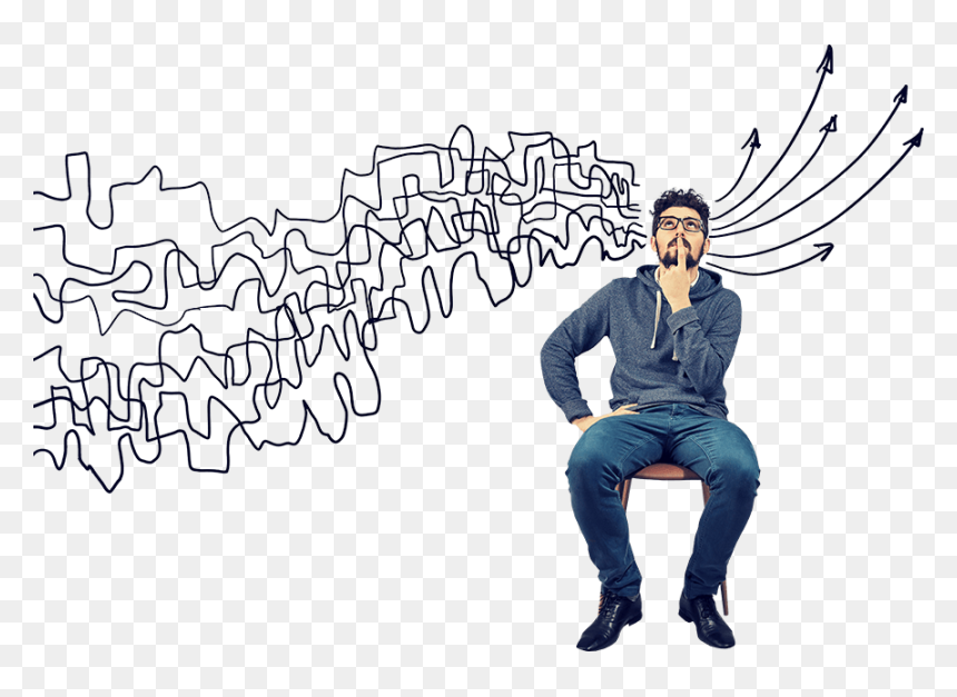 Hispanic Man Thinking Out Loud How To Target Hispanics - Sitting, HD Png Download - hispanic family png