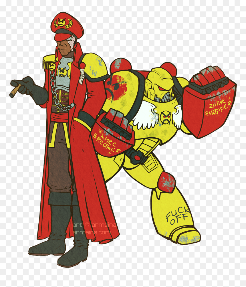 40k Commissar Fuklaw Art, HD Png Download - angery png