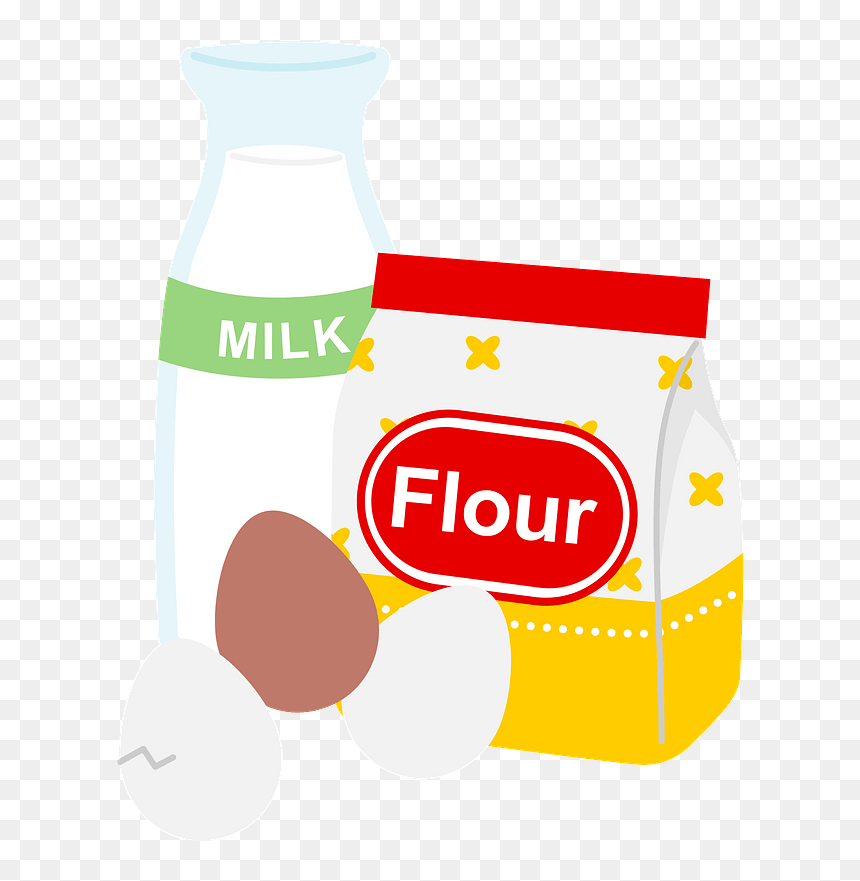 Flour Egg Milk Clipart - 小麦 卵 乳 イラスト, HD Png Download - milk clipart png
