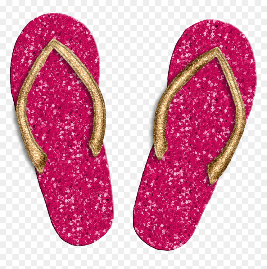 #summer #sandals #chancla #glitter #pink #sandalias - Tong Image Fond Transparent, HD Png Download - chancla png