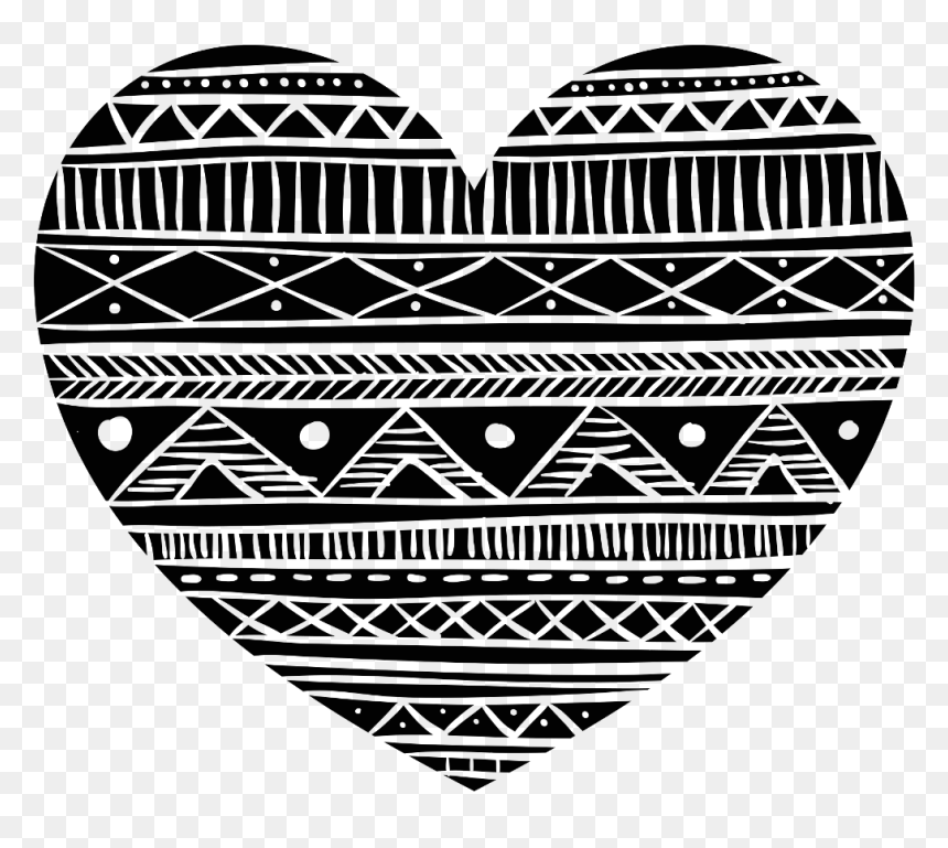Heart Aztecdesign Aztec Geometric Heartdesign Boho - Boho Heart Png, Transparent Png - geometric heart png