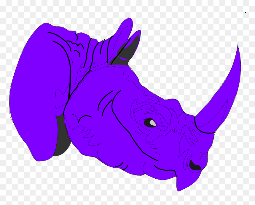 Purple Rhino Clipart, HD Png Download - rhinoceros png