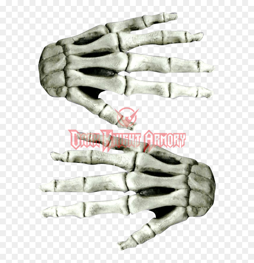 Large White Skeleton Costume Hands - Hand, HD Png Download - skeleton hands png