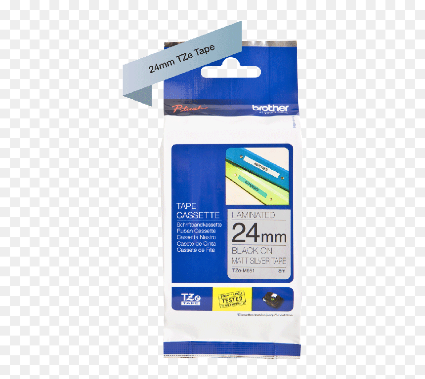 Main Product Photo - Brother Laminated Tape 24mm Silver, HD Png Download - tape texture png