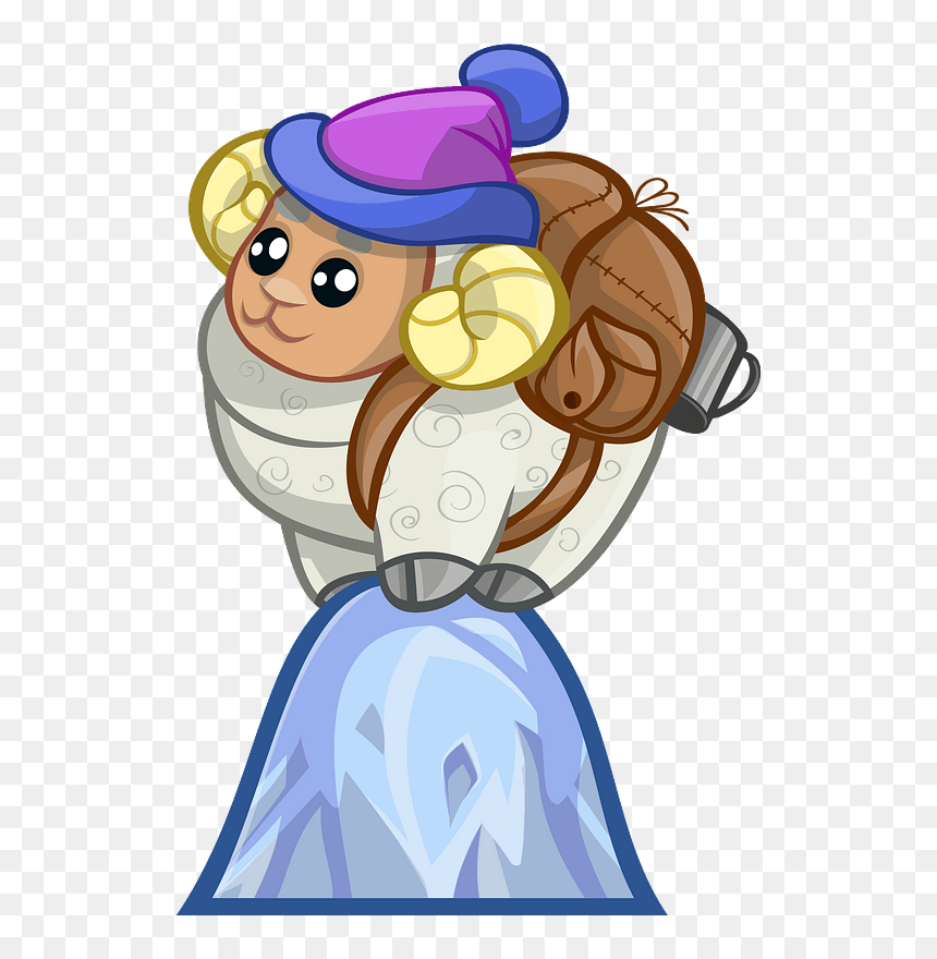 Ram On A Mountain Clipart - Clip Art, HD Png Download - cartoon mountains png