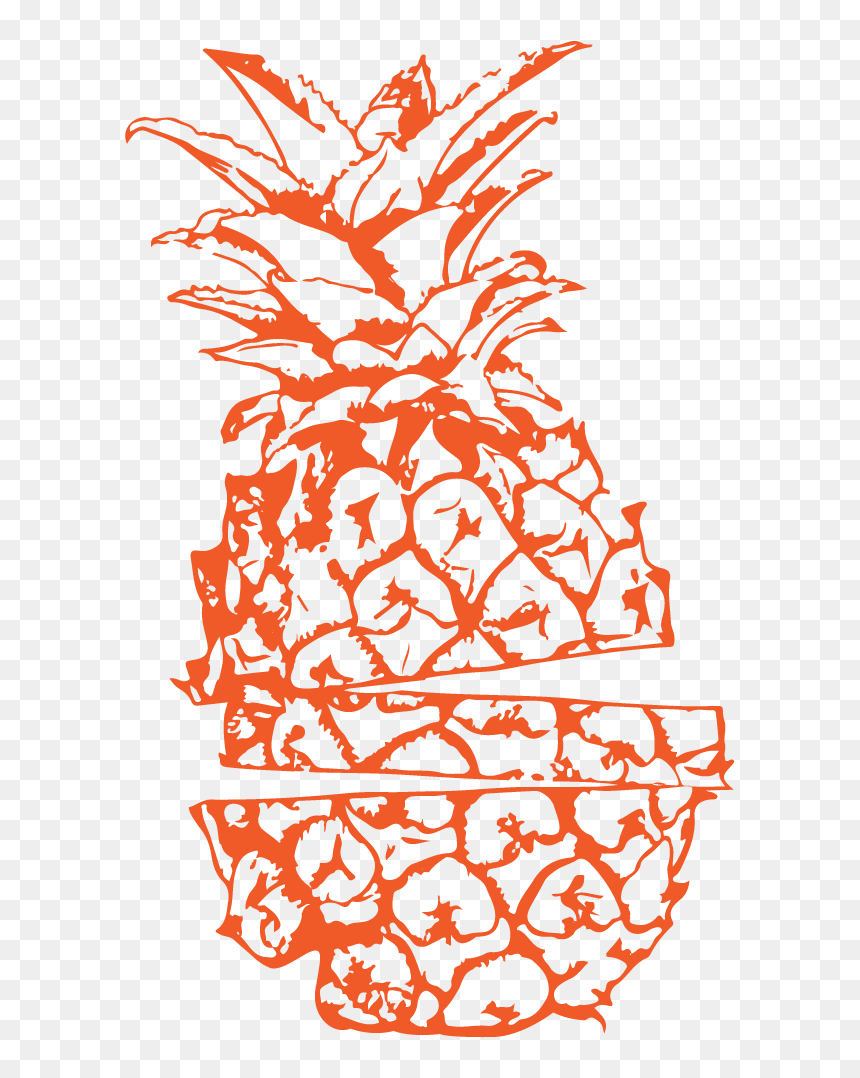 Transparent Pineapple Outline Png - Pineapple Black And White, Png Download - black and white pineapple png