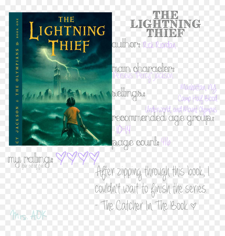 Percy Jackson And The Olympians Book One , Png Download - Percy Jackson & The Olympians, Transparent Png - percy jackson png