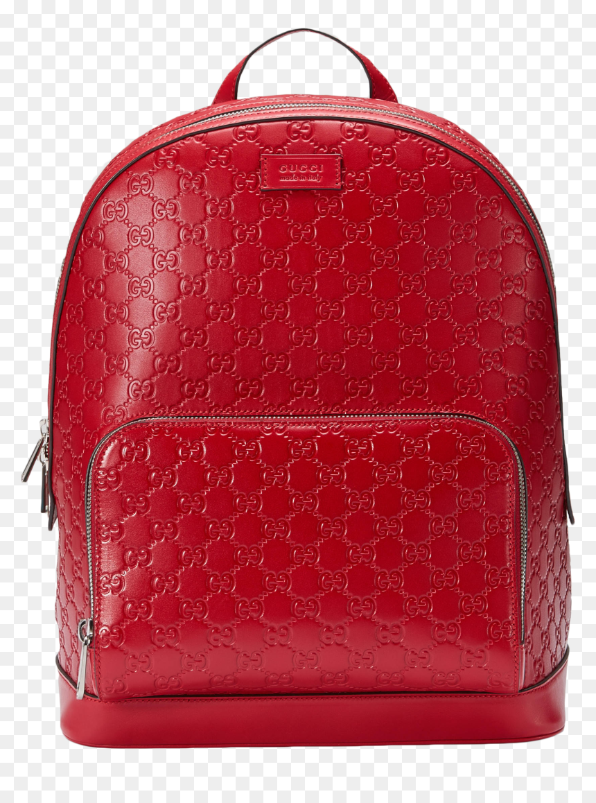 Gucci Signature Backpack Monogram Gg Front Zipper Pocket/embossed - Handbag, HD Png Download - gucci bag png