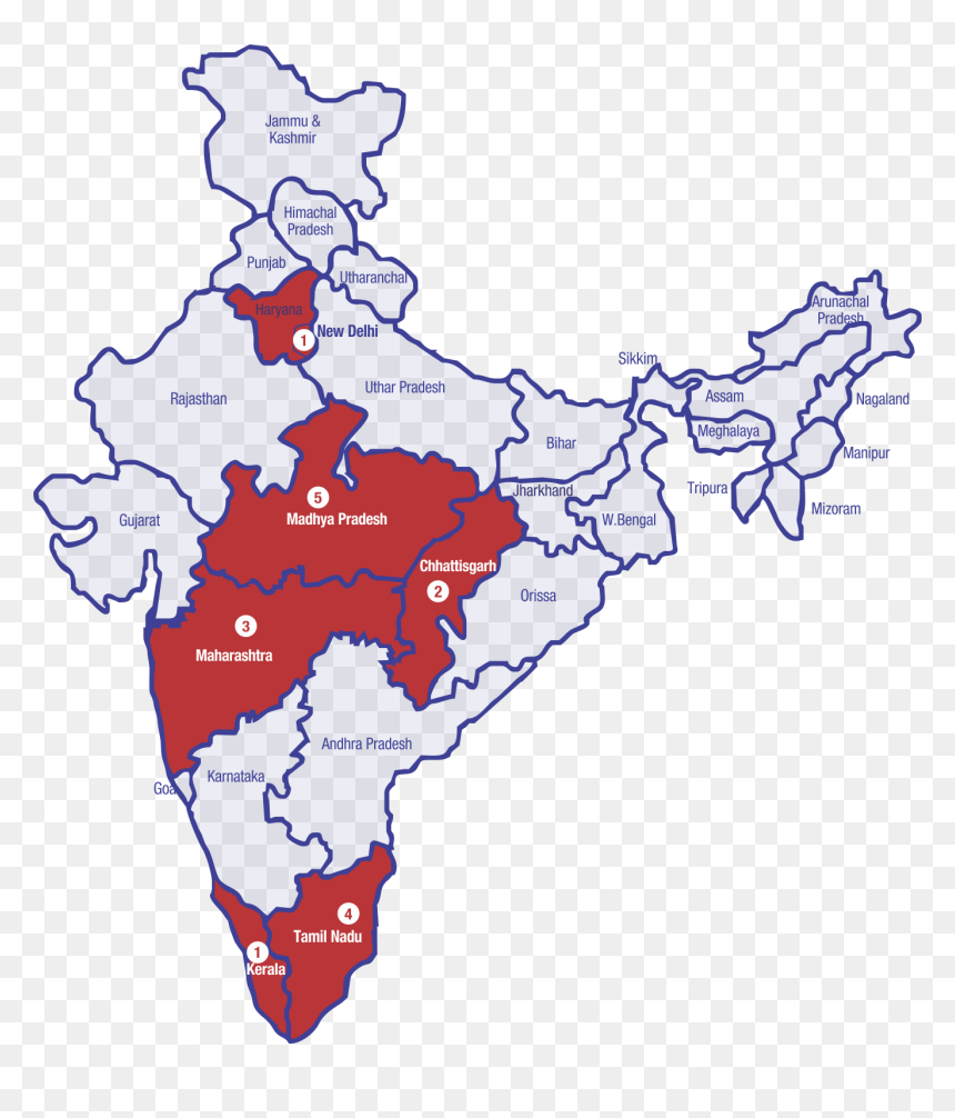 Esaf Geographical Coverage In India - Map, HD Png Download - geography png