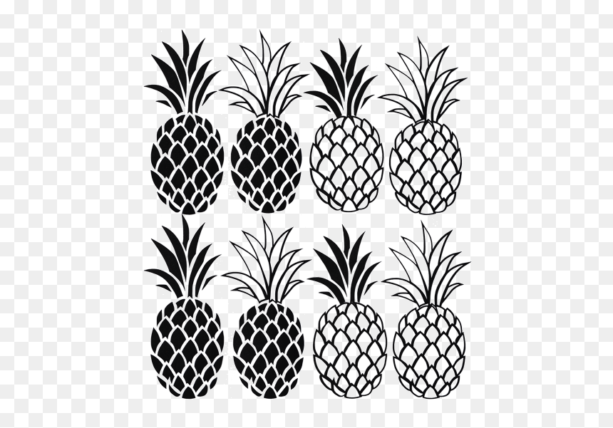 Pineapple, HD Png Download - black and white pineapple png