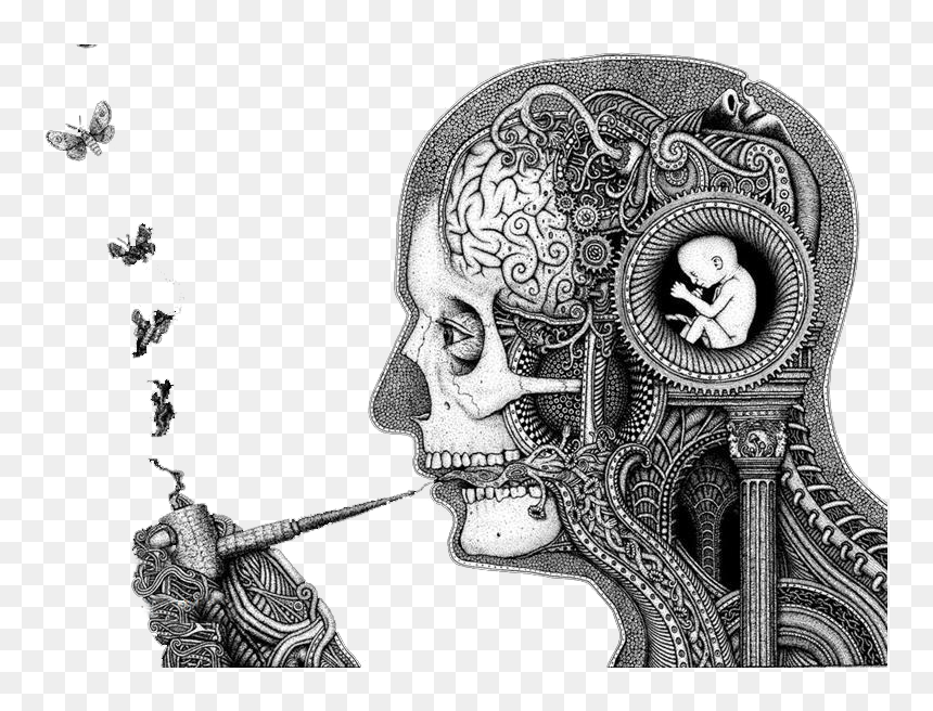 Thought Illustration Irritability Skull - Hideo Yamamoto, HD Png Download - alchemy png