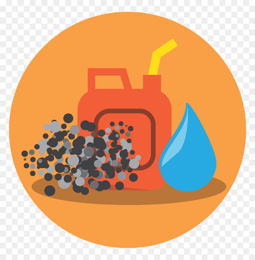Fuel Oil Container, Exhaust Particles, And A Water - Illustration, HD Png Download - water drop icon png