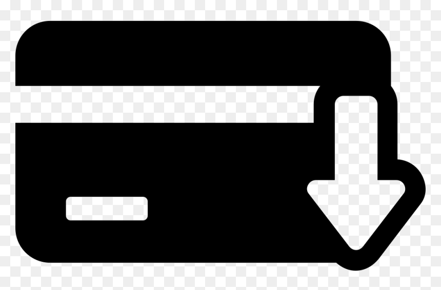 Credit Card With Down Arrow Comments - Sign, HD Png Download - downward arrow png