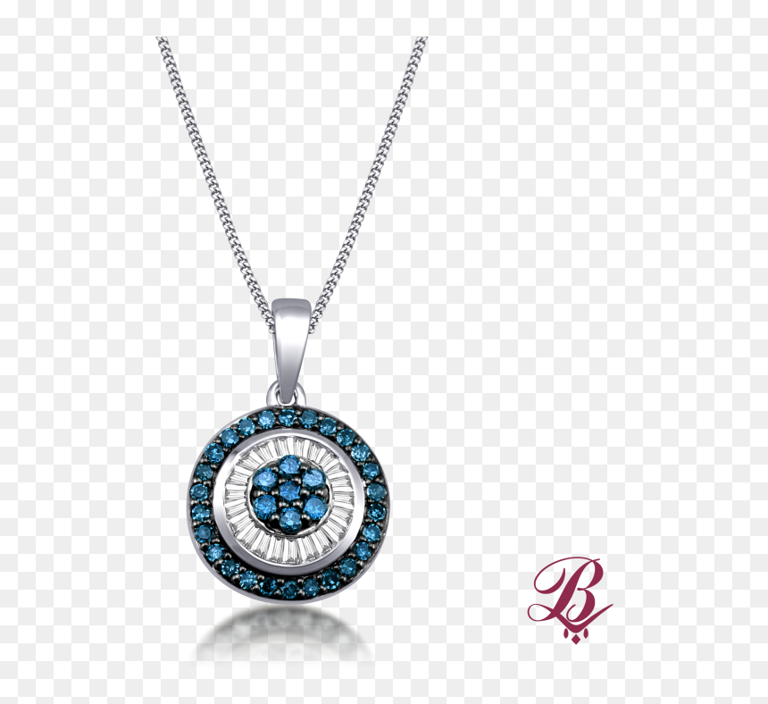 Enhanced Blue And White Diamond Pendant - Jewelry, HD Png Download - locket png
