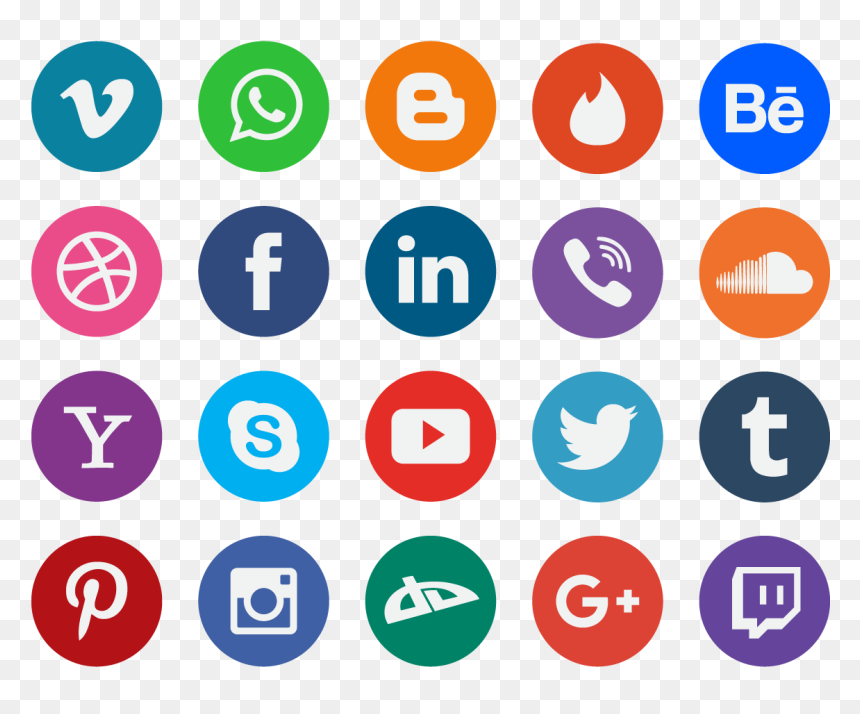Social Media Icon Vector Free Graphic Collection - Social Media Icons Red And Black, HD Png Download - number 1 icon png