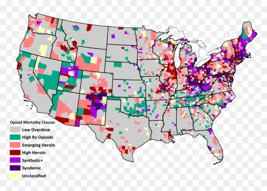Transparent Geography Png - Opioid Epidemic Map 2019, Png Download - geography png