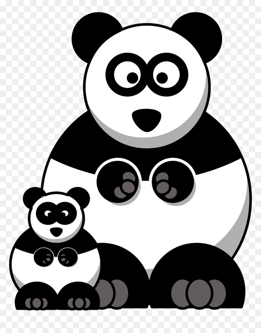 Coloring Pages Of Cute Cartoon Pandas, HD Png Download - family cartoon png