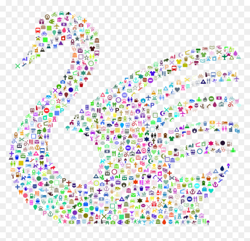Line,computer Icons,public Domain - Water Bird, HD Png Download - swan silhouette png