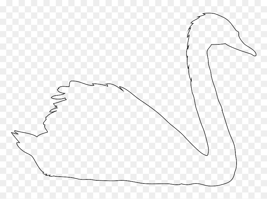 Line Art, HD Png Download - swan silhouette png