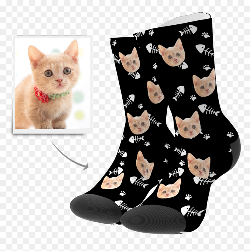 Transparent Cat Girl Png - Custom Cat Socks, Png Download - cat girl png