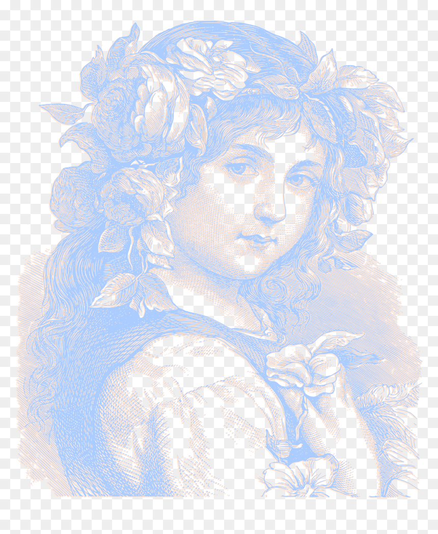 Vintage Flower Girl Clip Arts - Illustration, HD Png Download - vintage girl png