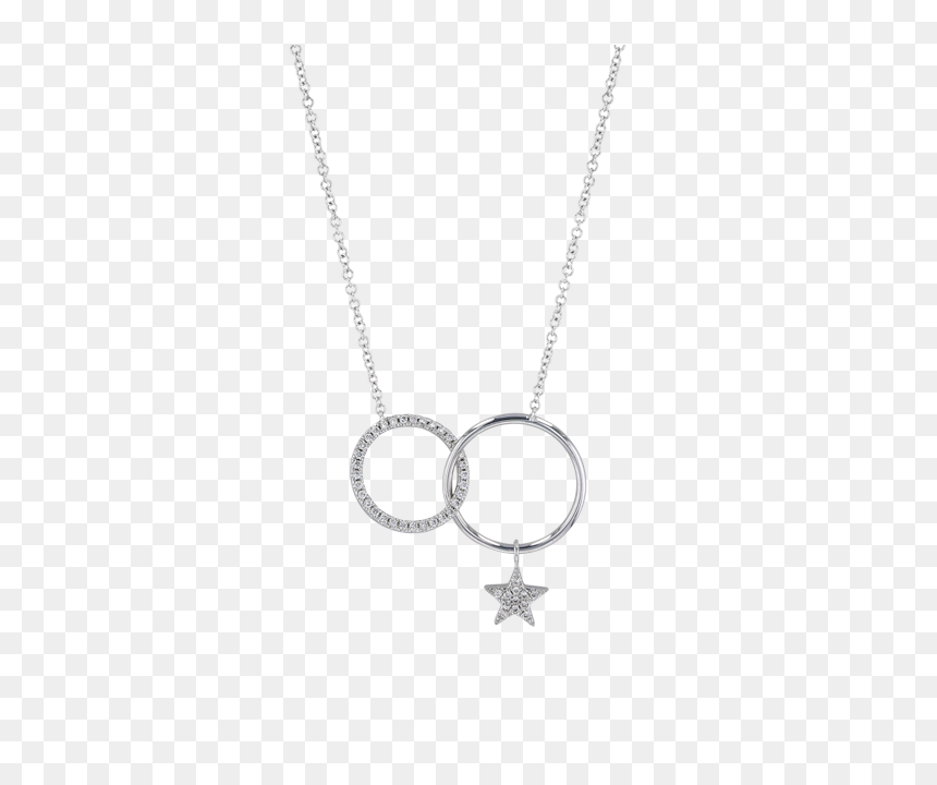 Star In Circle Diamond Necklace - Pendant, HD Png Download - chain circle png