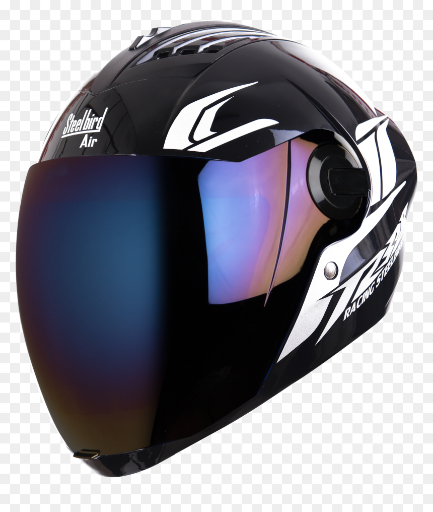 Sba-2 Moon Glossy Black With Blue Chrome Visor, HD Png Download - visor png