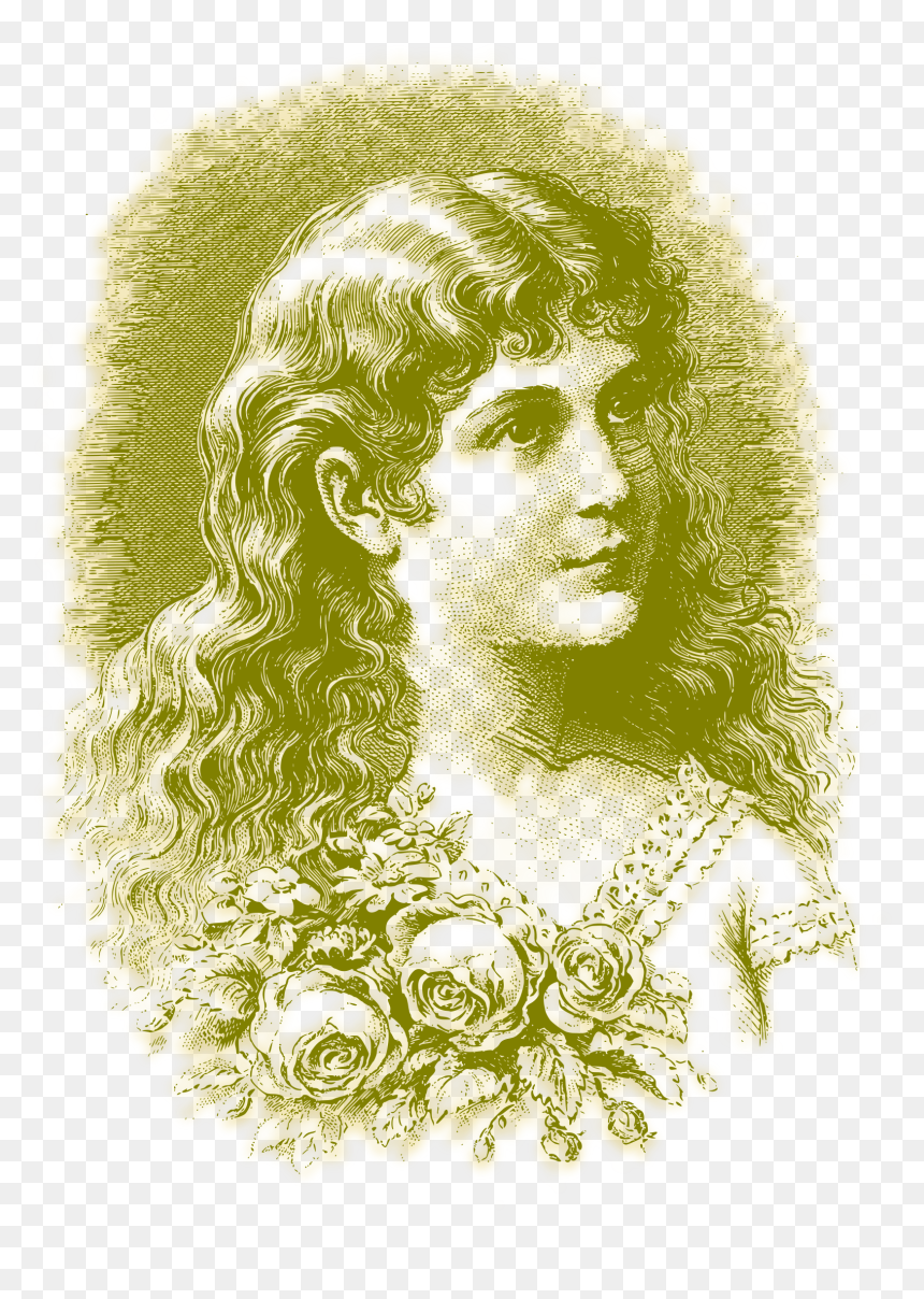 Vintage Flower Girl - Illustration, HD Png Download - vintage girl png
