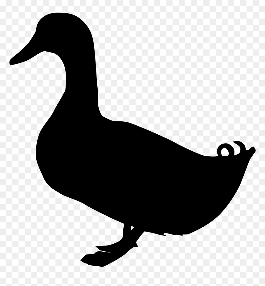 Silhouette Goose, HD Png Download - swan silhouette png