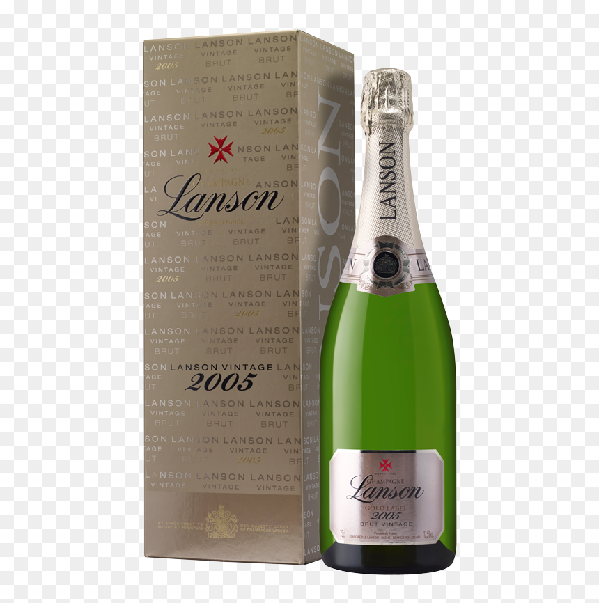 Lanson, HD Png Download - gold champagne bottle png