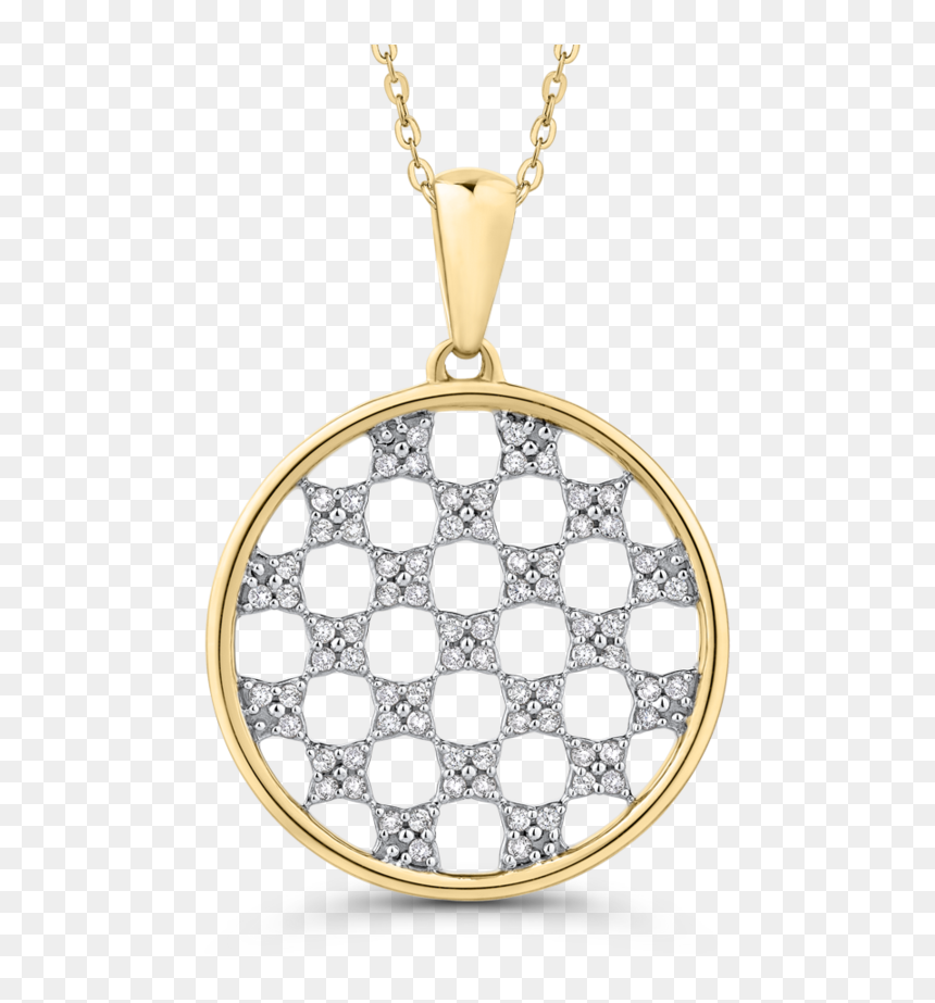 10k Yellow Gold 1/4 Ct Diamond Circle Pendant With - Locket, HD Png Download - chain circle png
