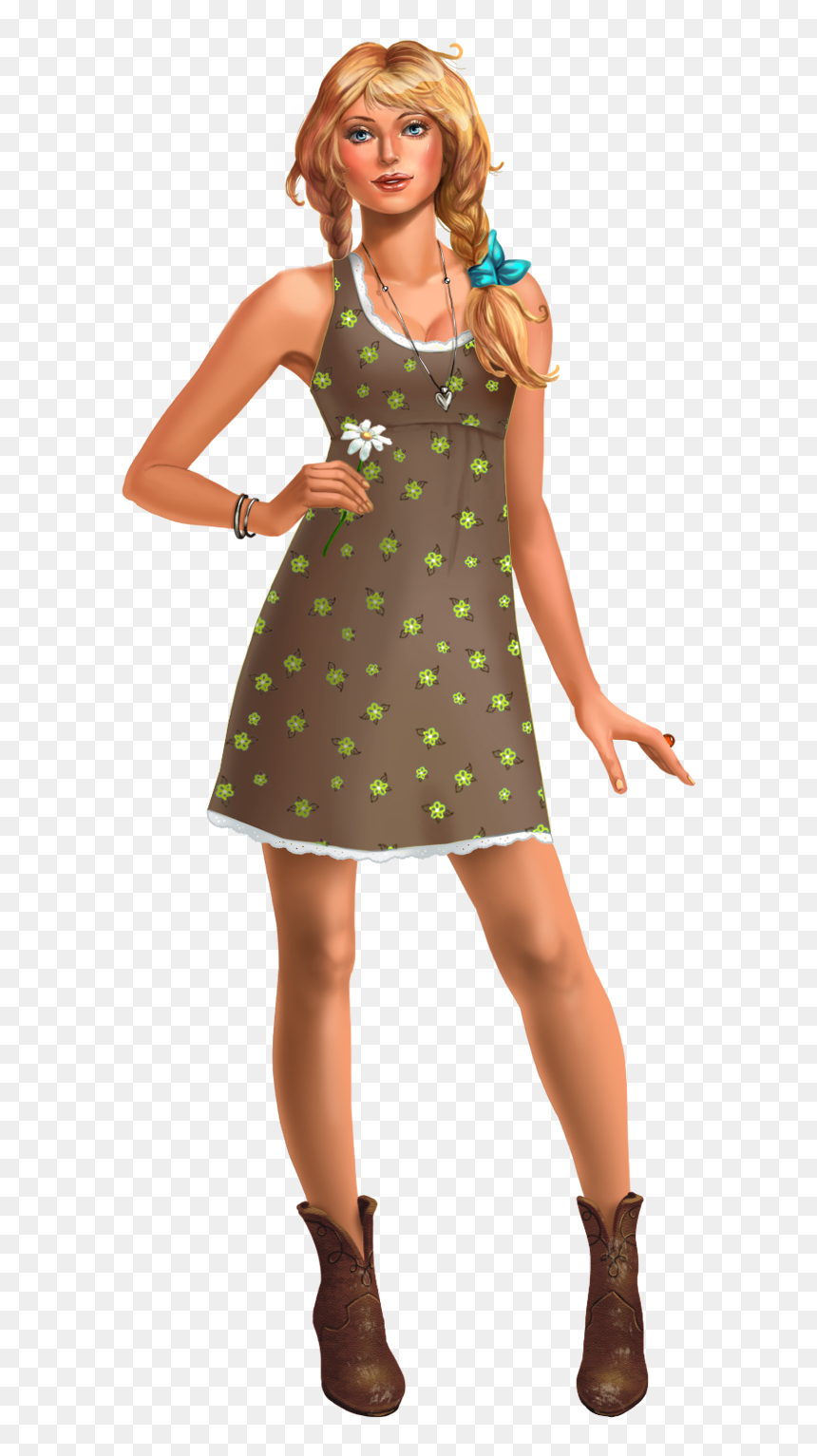 Transparent Euphoria Clipart - Polka Dot, HD Png Download - vintage girl png