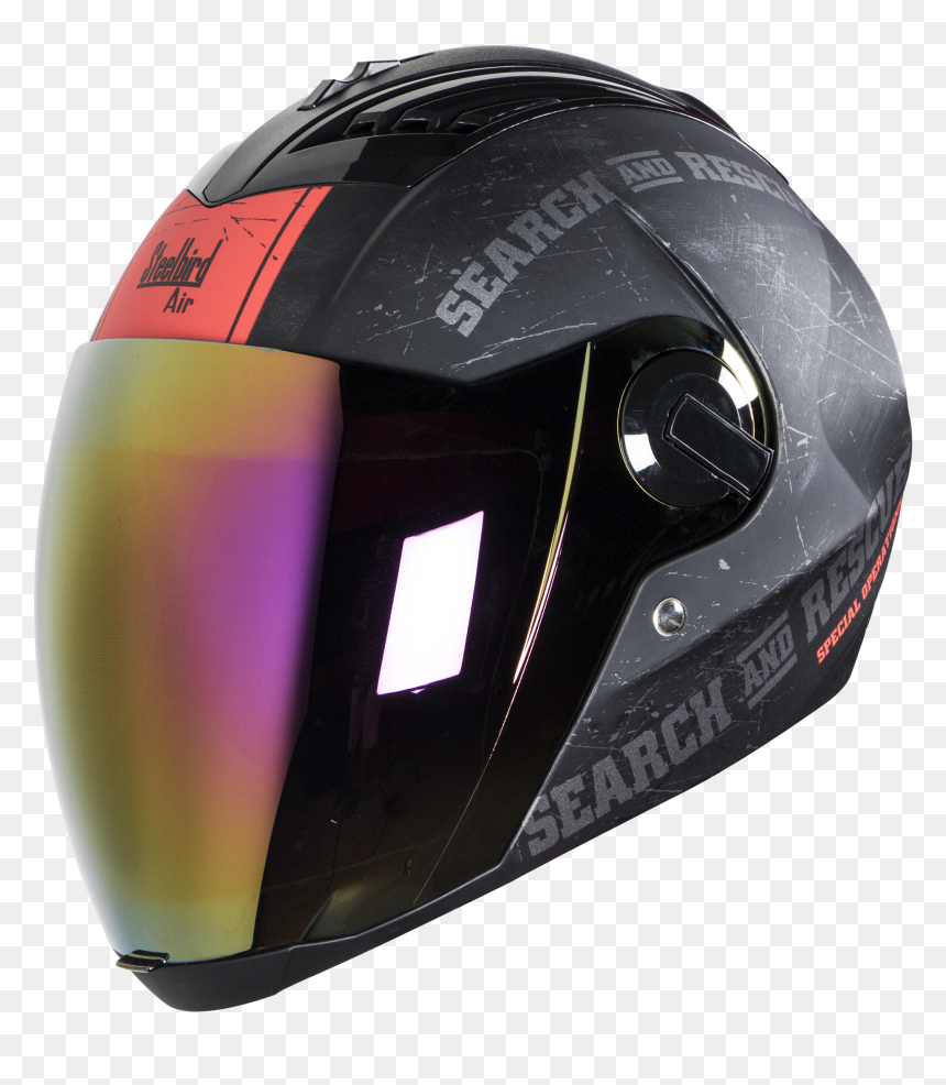 Sba-2 Search & Rescue Mat Black Red With Gold Visor - Motorcycle Helmet, HD Png Download - visor png