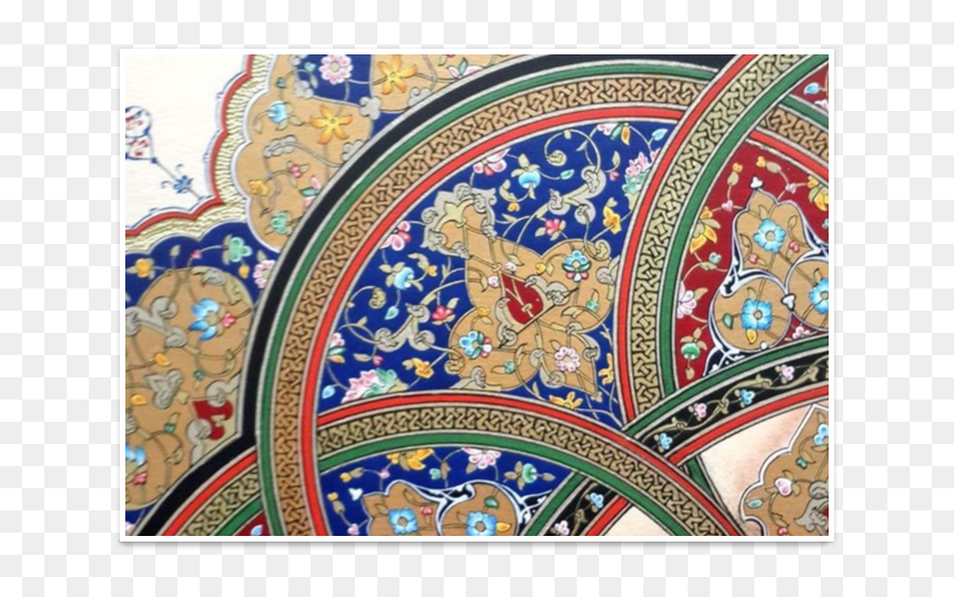Dourado Azul De Inshallahna - Tezhip Sanatı Tezhip, HD Png Download - moldura dourada arabescos png