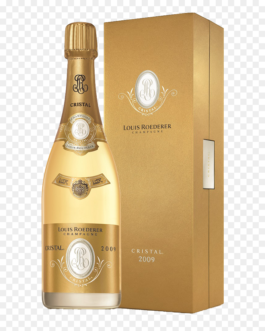 Cristal Champagne Gift Box & Bottle - Champagne Louis Roederer Cristal, HD Png Download - gold champagne bottle png