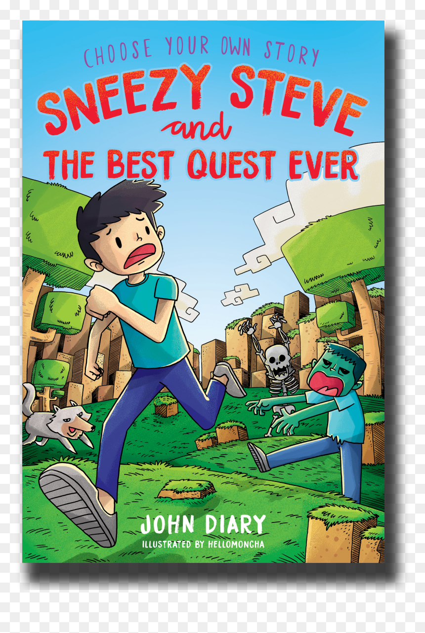 Choose Your Own Story: Sneezy Steve And The Best Quest, HD Png Download - minecraft steve head png